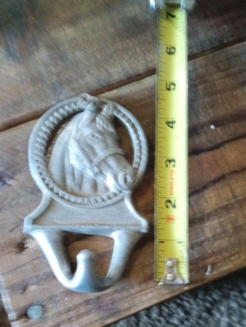 Rustic Horse Head Wall Hook in Silver